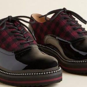 Torrid Betsey Johnson Oxford Plaid Platform Lace Up Shoes Size 9.5